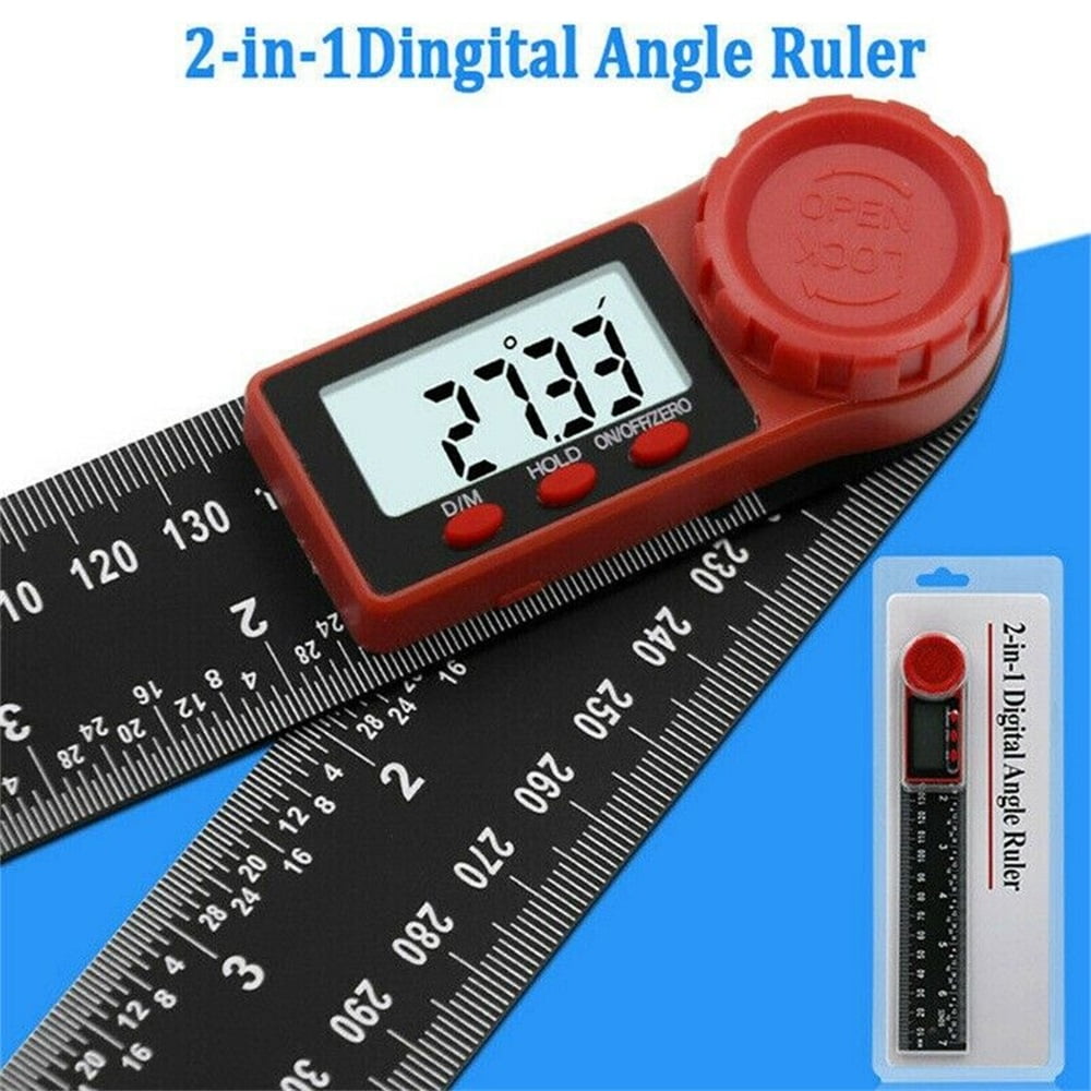 2-In-1 Digital Angle Finder Ruler 200mm 7" Protractor Plastic Angel Gauge New UK 