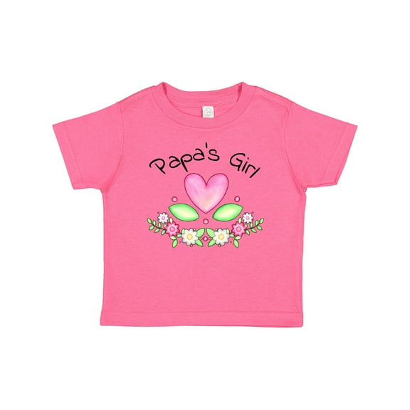 Inktastic Papa's Girl Heart Flowers Girls Baby T-Shirt
