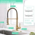 thumbnail image 5 of Gold Kitchen Faucet with Pull Down Sprayer,Commercial Single Handle Brushed Gold Kitchen Sink Faucet with Deck Plate, 5 of 6