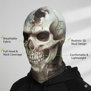 Skull Face Mask,3D Printed Mask Hat Breathable Full Head Mask for Ski Scarf Cooling Sun Protection Motorcycle Cycling Outdoor