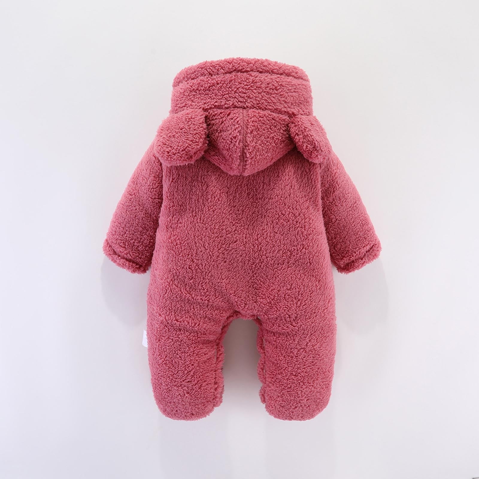 MuZeFu Rompers for Baby Girls Long Sleeve Newborn Baby Winter Girls Boys Clothes Warm Bear Ears Overall Rompers Hooded Jumpsuit