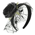 thumbnail image 2 of Diadema de rosas, diadema de rosas artificiales de gasa, diadema de gasa de rosas de Halloween, diadema de gasa de flores, grado profesional, 2 of 12