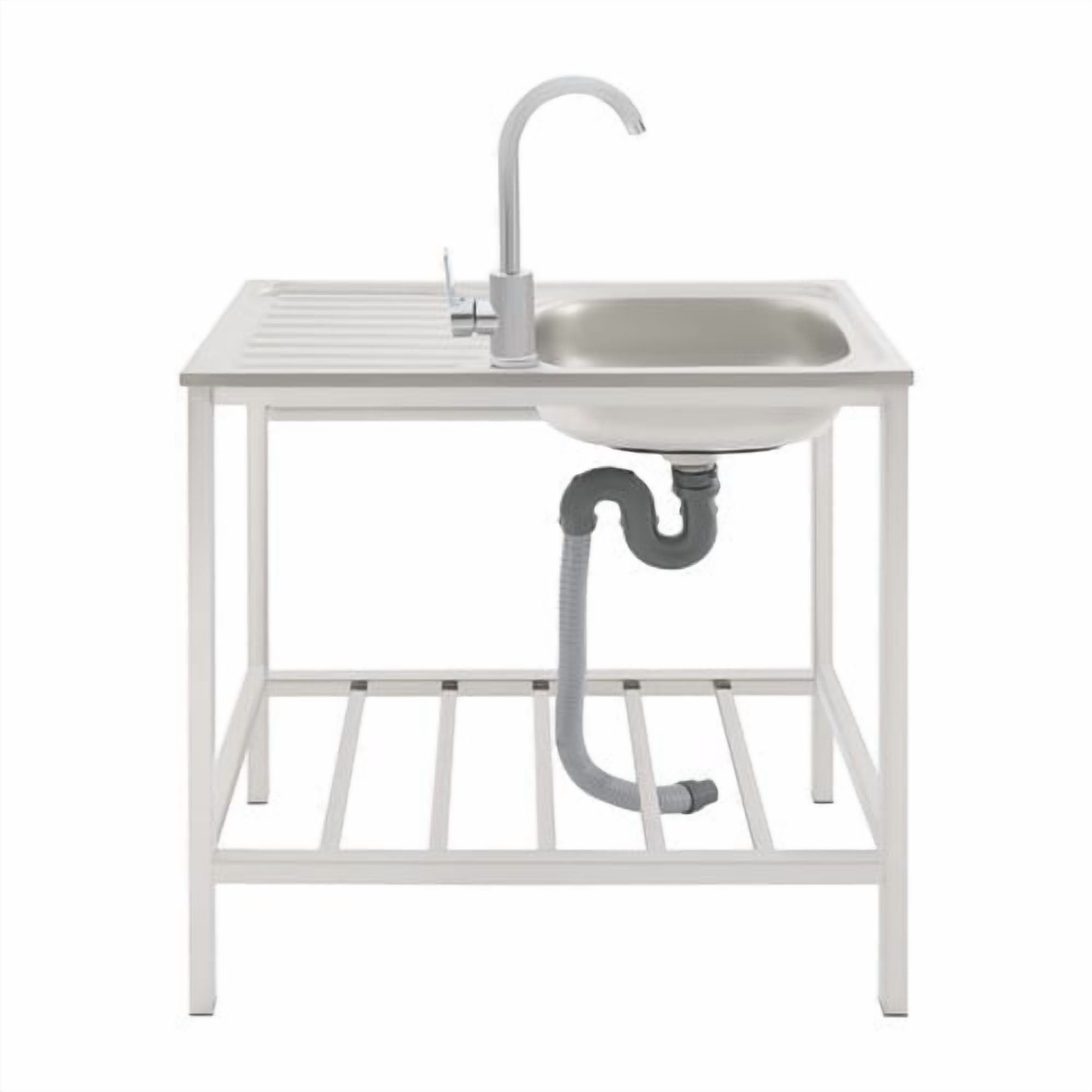 Utility Laundry Sink Kitchen Stainless Steel Single Bowl Sink Washing Station