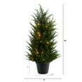 thumbnail image 2 of Nearly Natural 18in. Cedar Artificial Tree with LED Lights UV Resistant (Indoor/Outdoor), 2 of 4