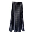 thumbnail image 5 of Caixia Polka Dot Long Skirt Women's Satin Silky A Line High Waist Flowy Maxi Long Skirt For Wedding Party Going Out, 5 of 5