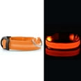 thumbnail image 2 of Gustave LED Dog Cat Collar Nylon Glow Flashing Light Up Night Safety Reflective Pet Collars USB Rechargeable with 3 Glowing Modes "Orange, S", 2 of 7