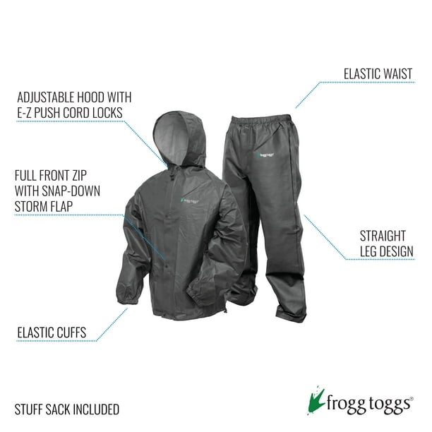 Frogg Toggs Pro Lite Rain Suit Carbon Black M/L