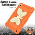 thumbnail image 4 of Dteck with Shoulder Strap Case for Samsung Galaxy Tab A7 Lite 8.7-inch SM-T220 T225 (2021),Shockproof Rugged Rubber 3-Layers Protection Butterfly Case Kids Friendly Kickstand Cover,Beige+Orange, 4 of 8