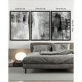 thumbnail image 5 of SHENIFY Large 24x36in3pcs Black Framed Black Abstract Wall Art Tie-Dyed Abstract Illustrations Modern Minimalist Painting Decorative Artwork for Living Room Bedroom, 5 of 5