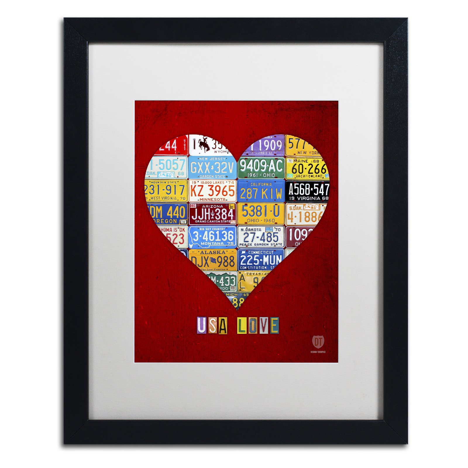 Trademark Fine Art 'Heart' Canvas Art by Design Turnpike, White Matte, Black Frame
