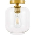 thumbnail image 4 of Collier 1 light Brass and Clear glass Flush mount, 4 of 7