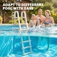 thumbnail image 3 of Adjustable 5-Step Above Ground Pool Ladder with Handrails, Cream HDPE Non-Slip Pool Stairs, 63.4"-69.3" Height, 300 lb Capacity for Outdoor Swimming Pool Entry and Patio Use, 3 of 7