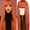 Orange, variant on Tuscom Long Straight Synthetic Wig with Bangs for Women - 25.59 Inch Natural Looking Heat Resistant Hair Wig for Daily Wear Parties