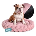thumbnail image 1 of Cama Redonda Antiestrés con Cojín Trenzado para Perro Mediano y Gato Esquimal (Rosa, 70x15 cm), 1 of 6