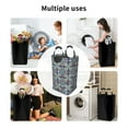 thumbnail image 4 of DouZhe 50L Rectangular Laundry Basket, Damask Colorful Leaves Prints Waterproof Foldable Laundry Hamper with Aluminum Handles, 4 of 6