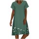 thumbnail image 1 of Vestidos casuales de verano para mujer Vestido suelto de manga corta con estampado floral de playa con cuello en V para mujer Pompotops ghjkhdj13462, 1 of 5