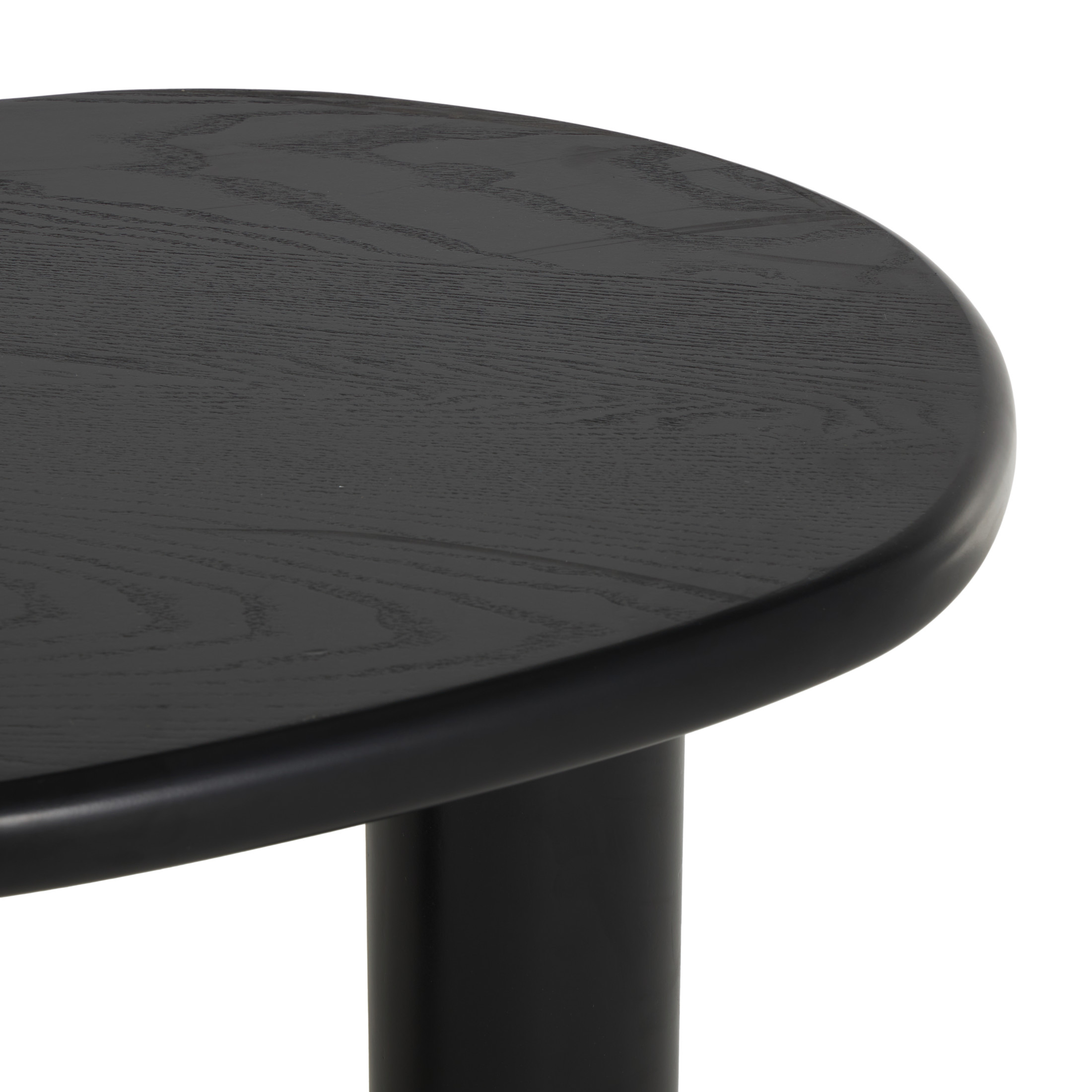 DecMode 40" x 16" Black Wood Heart Inspired Coffee Table with 3 Legs, 1-Piece