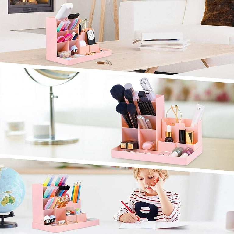 Kids Desk Organizer, Desk Storage, Desk Pencil Holder, Pencil Storage  Holder For School, Office And Classroom (Pink)