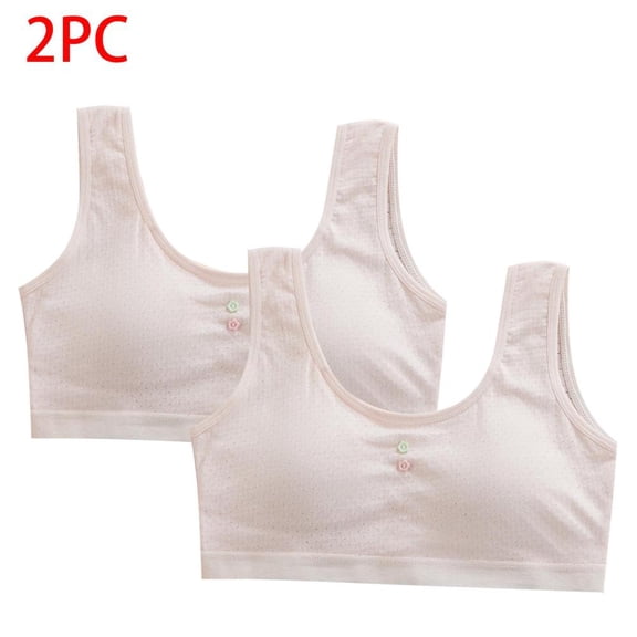 Bxsruta Girls' Ages 10-16 Wirefree Padded Sports Bra Soft Breathable Adjustable Straps