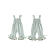 thumbnail image 2 of Loicainy Baby Toddler Girls Summer Jumpsuit 6 12 18 24 Months 2T 3T 4T Ruffle Sleeveless Smocked Bust Plaid Print Romper Toddler Bell Bottoms, 2 of 9