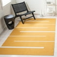thumbnail image 2 of SAFAVIEH Montauk Oswald Geometric Striped Cotton Area Rug, Gold/Ivory, 6' x 6' Square, 2 of 9