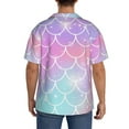 thumbnail image 7 of PAYOHTO Mermaid Scales Rainbow Mens Hawaiian Casual Short-sleeved Shirt Tropical Summer Beach Button Down Shirts, 7 of 7