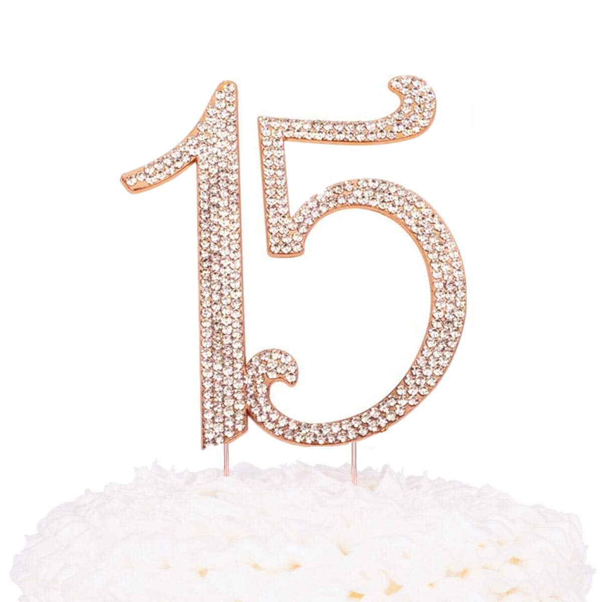 NEW Larger Diamante Quinceañera Number 15 Birthday  Cake Topper quality  Bling 