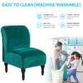 thumbnail image 7 of CJC Velvet Accent Chair Cover, Stretch Armless Chair Cover Slipper Chair Slipcover Furniture Protector with Elastic Bottom (Emerald Green), 7 of 7