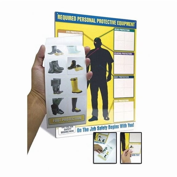 Chart and Label Booklet Kit, 24 in H x, 18 in W, Plastic, Vinyl PPE248