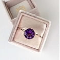 thumbnail image 2 of HeartsAndYou 1.2ct Natural Purple Amethyst Engagement Ring Solitaire 100% 14k SOLID Rose Gold, 2 of 8