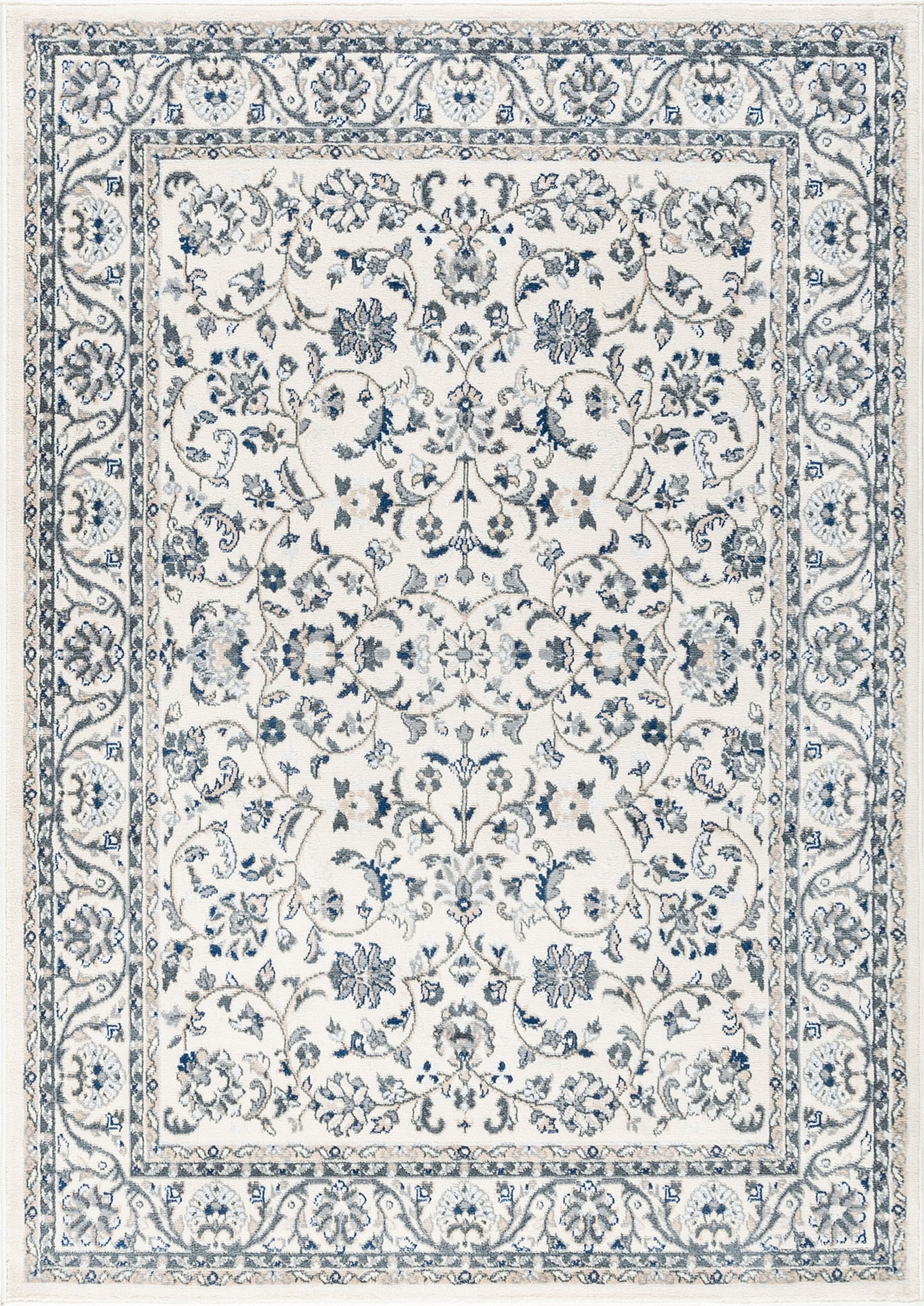Madison Traditional 5' x 7' Cream Polypropylene Indoor Area Rug