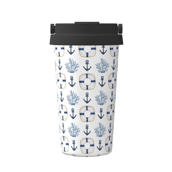 Logiee Sea Vacations Print Stainless Steel Coffee Tumbler, Travel Coffee Mug, Insulated Coffee Mug with Lid, Spill Proof Coffee Cup, Portable Thermal Mug