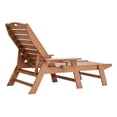 thumbnail image 3 of Outdoor Chaise Lounge Chair 6 Position Adjustable Reclining Bench Lounger Brown - Heavy Duty HDPE Plastic Pool Patio Lounger with Cup Holder - 400lbs Capacity, 3 of 9