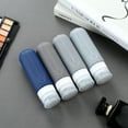 thumbnail image 4 of Micebay Leak-Proof 3-oz Silicone Squeezable Travel Bottles for Toiletries, Refillable Travel Size Containers, BPA Free, TSA Approved, Navy Gray, 4 Pack, 4 of 10