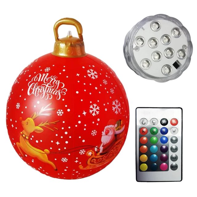 Bola de Navidad LED luminosa para decoración de interiores y exteriores, globo inflable de juguete, regalo de Navidad, 60cm