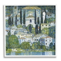 Stupell Industries Church in Cassone Klimt Travel & Places Painting White Framed Art Print Wall Art, 24 x 24
