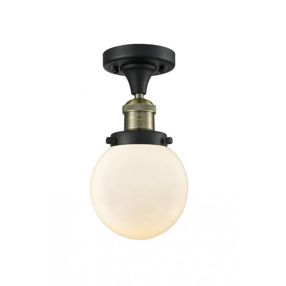 Innovations 1-LT LED Beacon 6" Semi-Flush Mount - Black Antique Brass - 517-1CH-BAB-G201-6-LED
