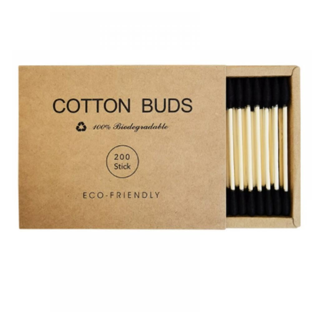 Bamboo Cotton Swabs 200pcs Wooden Cotton Swab Double Tipped Ear Sticks