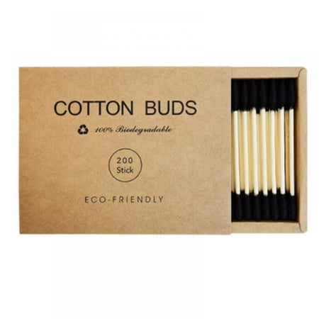 200 Pcs/Box Double-Ended Bamboo Cotton Swab Disposable Cosmetic Cotton Nose And Ear Cleaning Tool