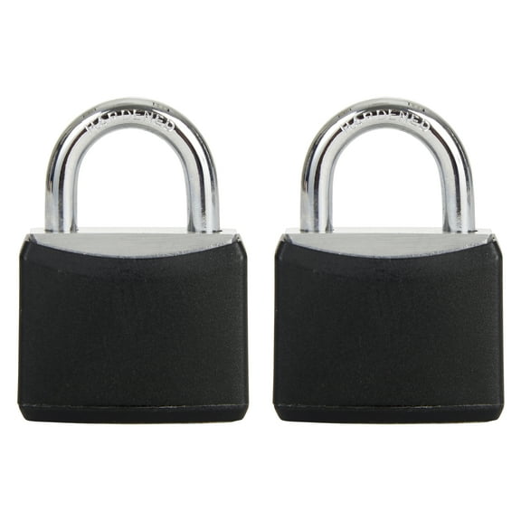 Hyper Tough Covered Aluminum 30mm Keyed Padlock with .5-in Shackle, 2-Pack