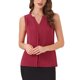 thumbnail image 1 of INSPIRAR CHIC Blusa sin mangas de gasa con cuello en V para oficina de mujeres XS Roja, 1 of 6