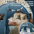 thumbnail image 5 of Full Size Bed Canopy, Toddler Bed Tent Dream Playhouse Privacy Floor Sleeping Tents Indoor Under Bunk Bed Tent with Pennant Banners,House Toys Birthday Gift, 5 of 6