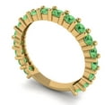 thumbnail image 2 of 1.26 ctw Wedding Band for Women - 18K Yellow Gold Simulated Green Diamond Stackable Eternity Ring, 2 of 6
