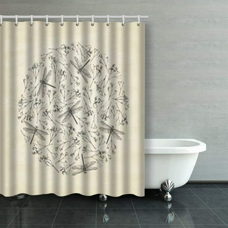 Bsdhome Circle Dragonflys Flowers Dragonfly Vintage Shower Curtains Bathroom Curtain 60x72 Inch Canada Bsdhome Circle Dragonflys Flowers, Vintage Shower Curtain Rings