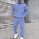 thumbnail image 1 of Ceisia Men's Solid Color Hooded Tracksuit 2-Piece Set for Casual & Sports Wear Light Blue XL Gifts, 1 of 9