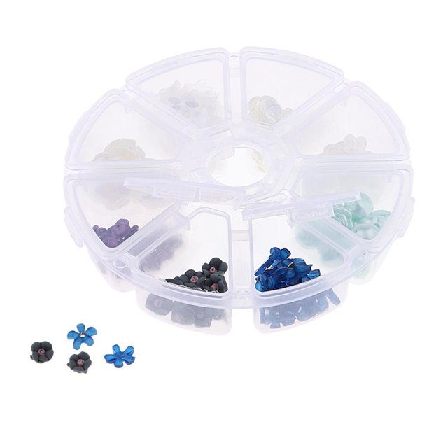 Caja de 260 Uds Abalorios de Flores Perfecl de Plástico ABS Flatback Cabochons