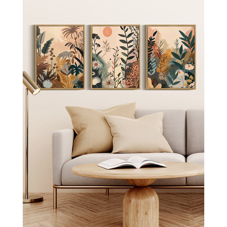 Drsoum Colorful Flower Bohemian Framed Canvas Wall Art Set photo 2