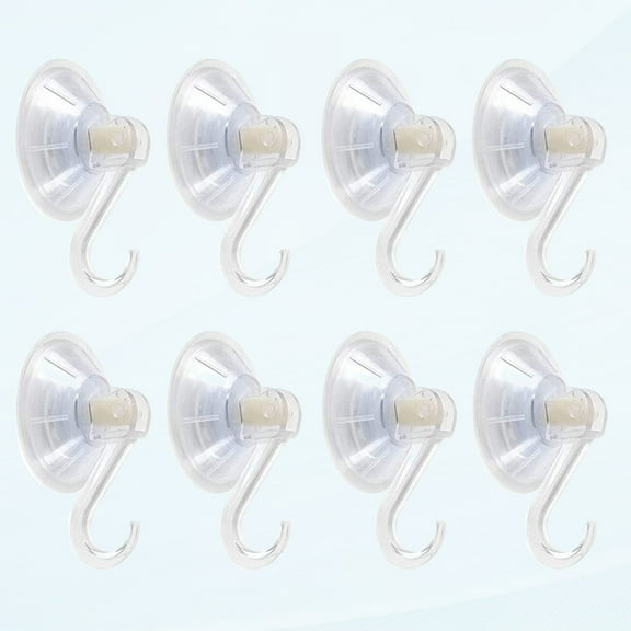 First Choice Clear Plastic Suction Cup Hooks, 8-Pack Extra Heavy Duty Hooks Power Lock Hooks Vacuum Seamless Hooks Smooth Waterproof and Oilproof Wall Shower Kitchen Window Bathroom Bracket