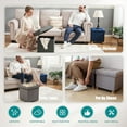 thumbnail image 2 of Ottoman with Storage, Small Storage Ottoman, Folding Foot Stool with Wood Legs for Living Room and Bedroom Linen Rest Seat, 15"x15"x15" - Light Gray, 2 of 12