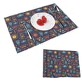 thumbnail image 1 of DouZhe Ensemble de 4 Sets de Table en Polyester, Motif Graffiti Maya Africain Tendance Résistant à la Chaleur pour Table à Manger, 12 Pouces x 18 Pouces, 1 of 6